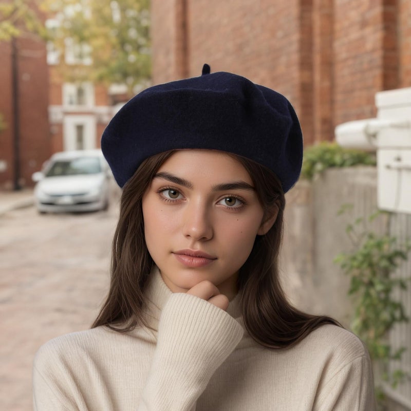 AURORAAEGIS French Beret Hats for Women - Classic Wool Beret Hats Soft Knit Winter Cloche for Daily Outfits - Image 3
